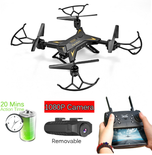 DinoFly RC Drone with HD 1080P Camera WiFi Live View Foldable